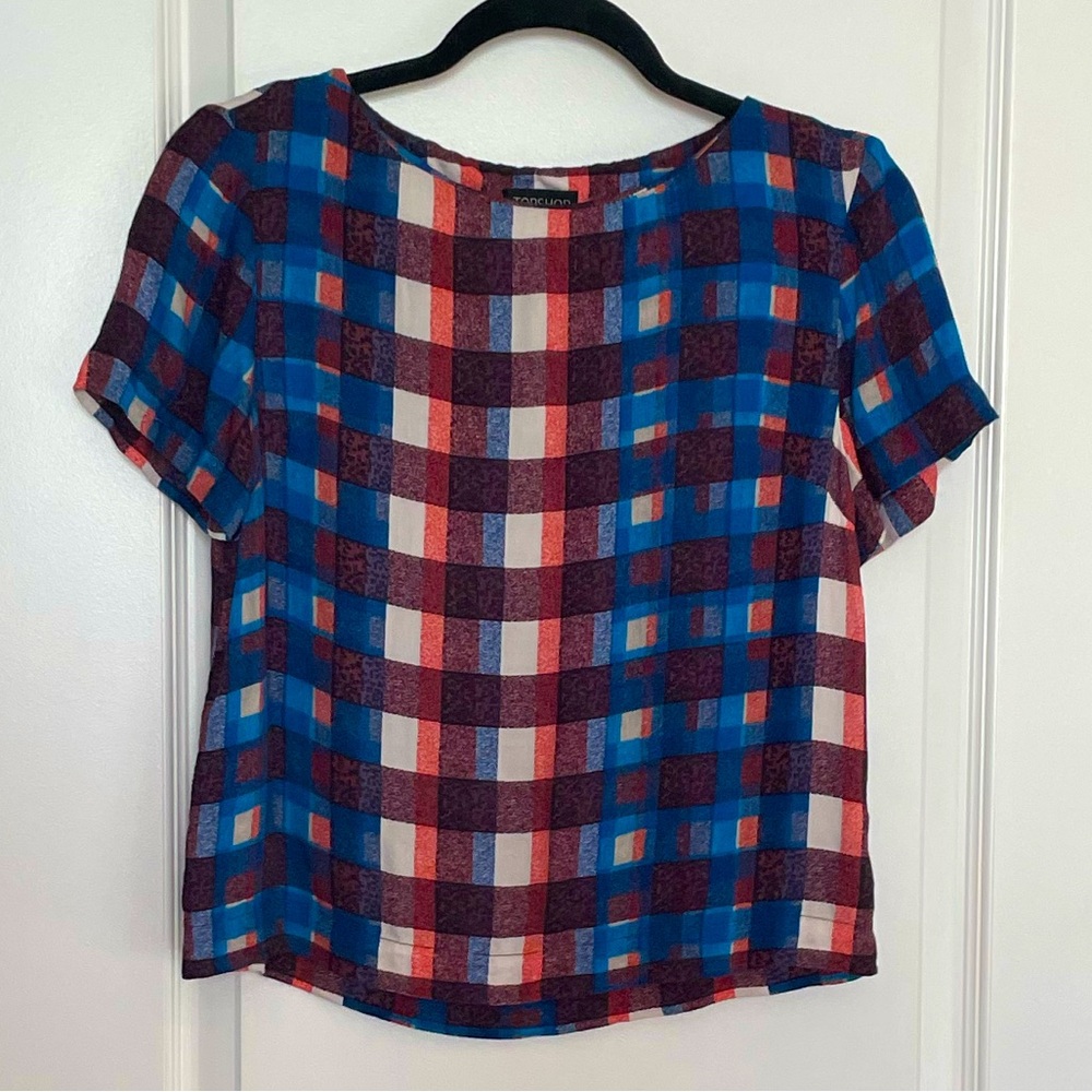 Top shop Plaid Blouse